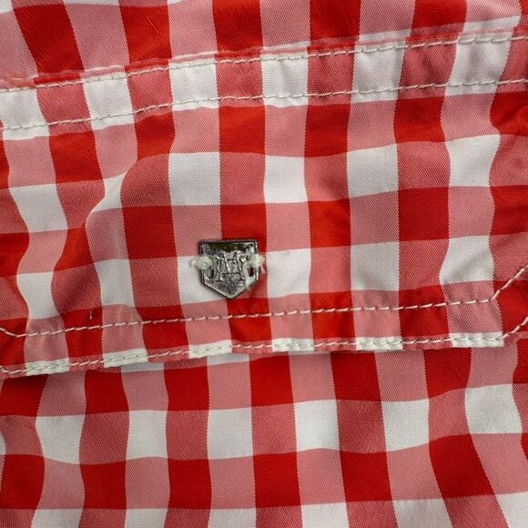 Massimo Dutti Swim Shorts M Red Gingham Navy Polka Dot Preppy Beach - Picture 8 of 15